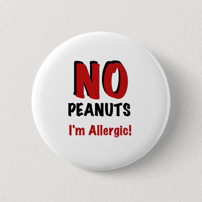 Peanut Allergy 2 Inch Round Button (Front)