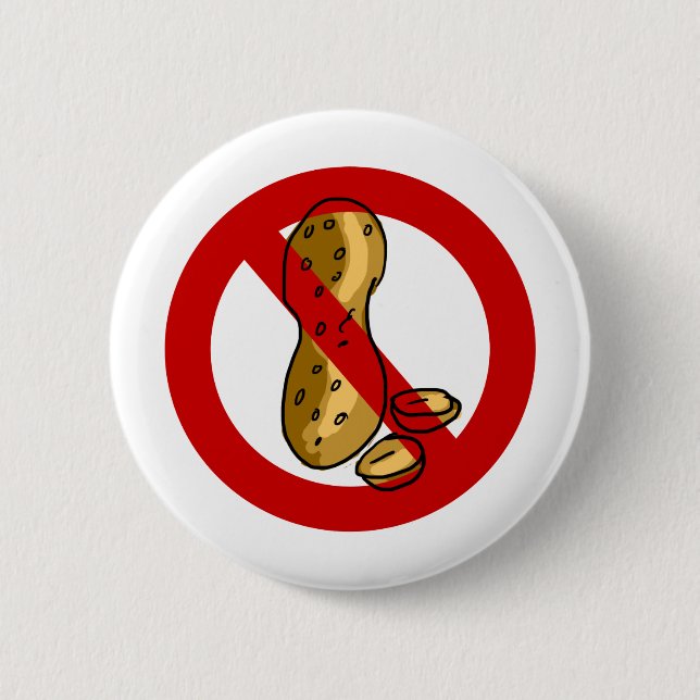 Peanut allergy 2 inch round button (Front)