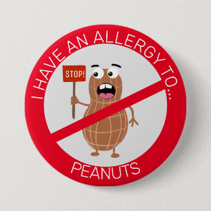 peanut allergy 3 inch round button