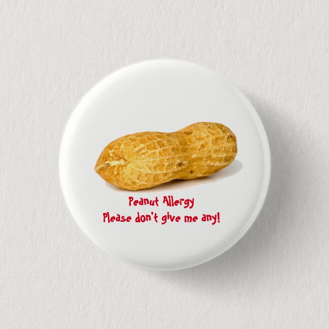 Peanut Allergy Alert 1 Inch Round Button (Front)