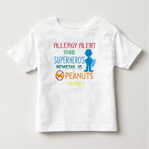 Peanut Allergy Alert Superhero Boys Shirt