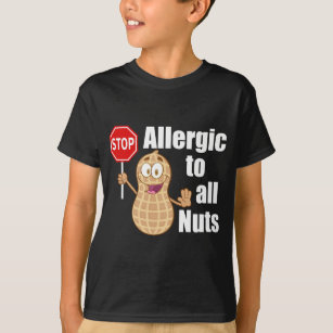 Peanut Allergy Allergic to All Nuts Kids T-Shirt
