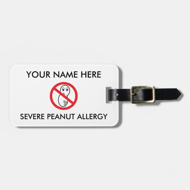 Peanut Allergy ID/ICE Luggage Tag (Front Horizontal)