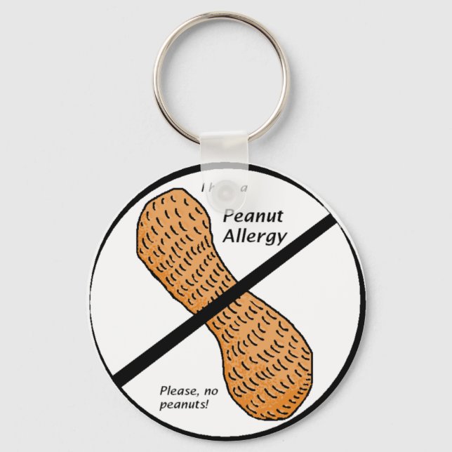 Peanut Allergy Warning Keychain (Front)