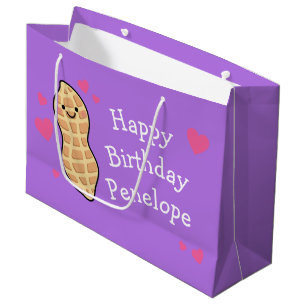 Peanut Birthday Party Cute Kids Cartoon Nut Large Gift Bag