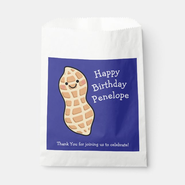 Peanut Birthday Party Kids Cute Nut Cartoon Favour Bag (Front)