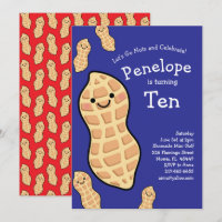 Peanut Birthday Party Kids Cute Nut Cartoon
