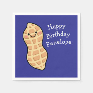 Peanut Birthday Party Kids Cute Nut Cartoon Napkin