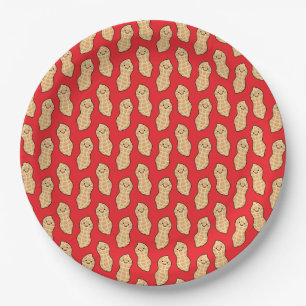 Peanut Birthday Party Kids Cute Nut Cartoon Paper Plate