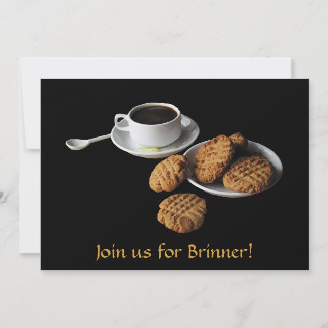 Peanut Butter and Coffee Brinner Invitation (Front)