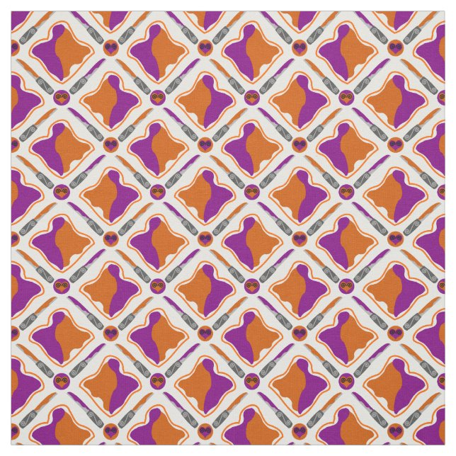Peanut Butter and Grape Jelly Seamless Pattern Fabric (Swatch)