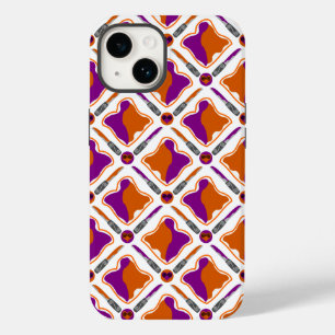 Peanut Butter and Grape Jelly Seamless Pattern iPhone 14 Case