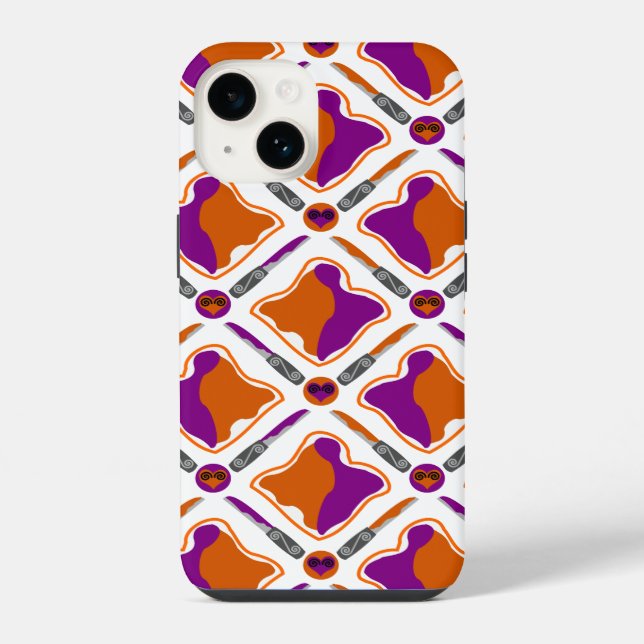 Peanut Butter and Grape Jelly Seamless Pattern iPhone Case (Back)