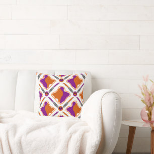 Peanut Butter and Grape Jelly Seamless Pattern Throw Pillow