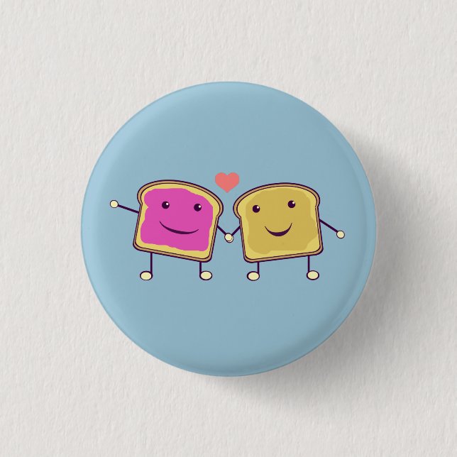 Peanut Butter and Jelly 1 Inch Round Button (Front)