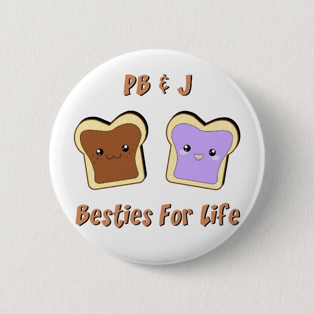 Peanut Butter and Jelly 2 Inch Round Button (Front)