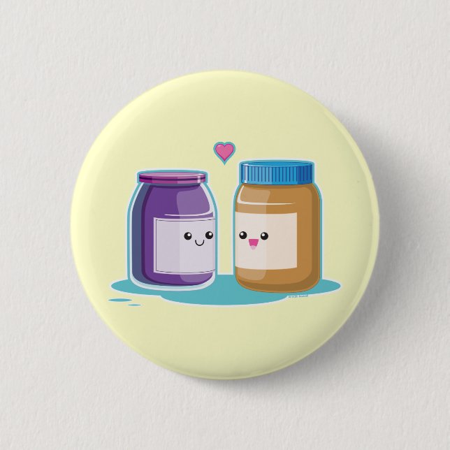 Peanut Butter and Jelly 2 Inch Round Button (Front)