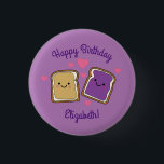 Peanut Butter and Jelly Birthday Party PBJ 1 Inch Round Button<br><div class="desc">Celebrate your peanut butter and jelly sandwich loving kid with this cute PBJ birthday party design!  Great for kids or adults that love peanutbutter and jam and cute cartoons!</div>
