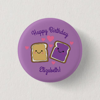 Peanut Butter and Jelly Birthday Party PBJ 1 Inch Round Button