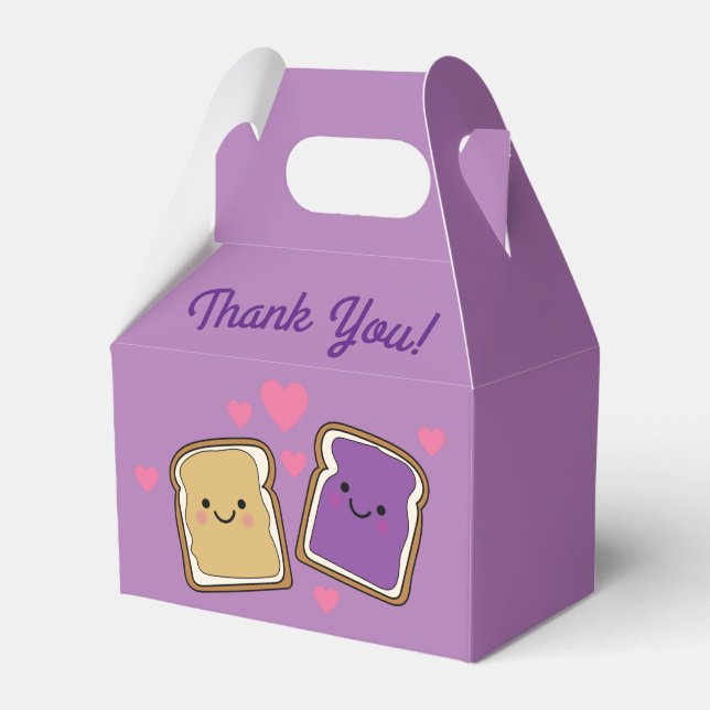 Peanut Butter and Jelly Birthday Party PBJ Favor Box (Front Side)