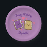 Peanut Butter and Jelly Birthday Party PBJ Paper Plate<br><div class="desc">Celebrate your peanut butter and jelly sandwich loving kid with this cute PBJ birthday party design!  Great for kids or adults that love peanutbutter and jam and cute cartoons!</div>
