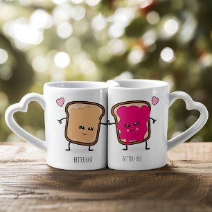 Peanut Butter and Jelly Couples Coffee Mug Set