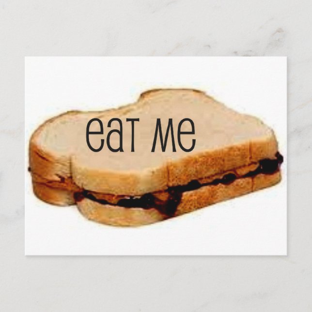 Peanut Butter and Jelly "EAT ME" SANDWICH PRINT Postcard (Front)
