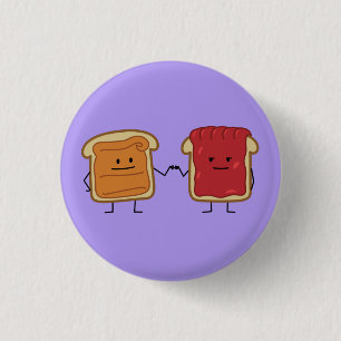 Peanut Butter and Jelly Fist Bump friends toast 1 Inch Round Button