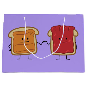 Peanut Butter and Jelly Fist Bump friends toast Large Gift Bag