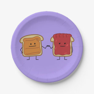 Peanut Butter and Jelly Fist Bump friends toast Paper Plate