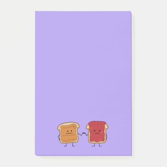 Peanut Butter and Jelly Fist Bump friends toast Post-it Notes (Front)