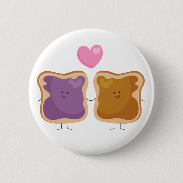 Peanut Butter and Jelly Love Button (Front)