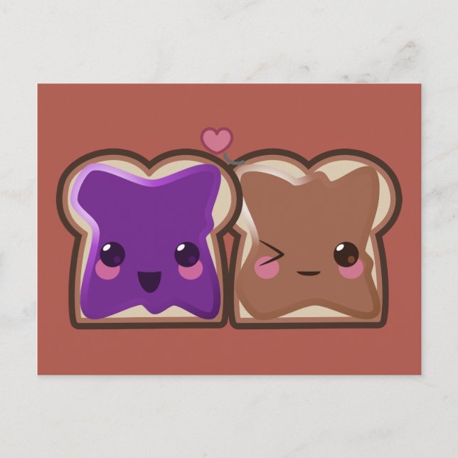 Peanut Butter and Jelly Love Postcard (Front)