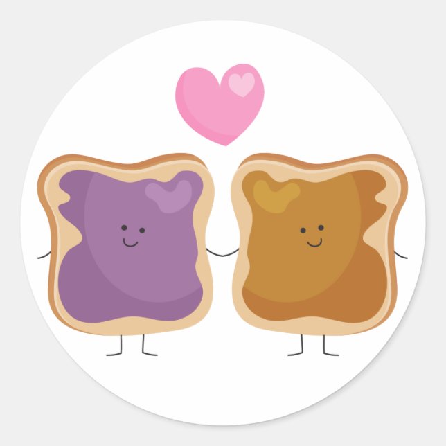 Peanut Butter and Jelly Love Stickers (Front)