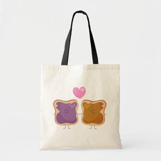Peanut Butter and Jelly Love Tote Bag (Front)