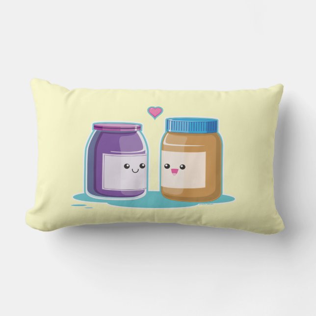 Peanut Butter and Jelly Lumbar Pillow (Front)