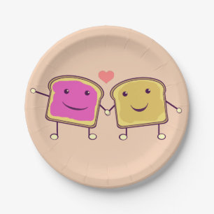Peanut Butter and Jelly Pals Paper Plate