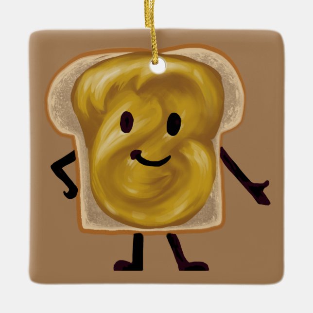 Peanut Butter and Jelly Sandwich Buddies Ceramic Ornament (Front)