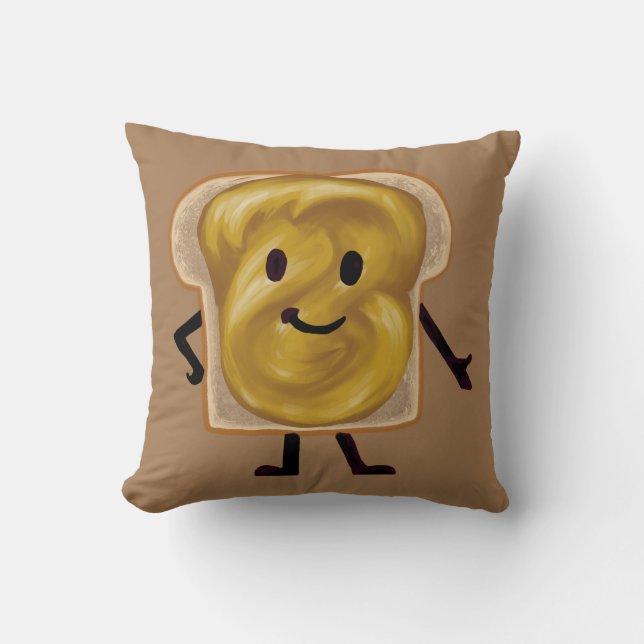 Peanut Butter and Jelly Sandwich Buddies Throw Pillow (Front)