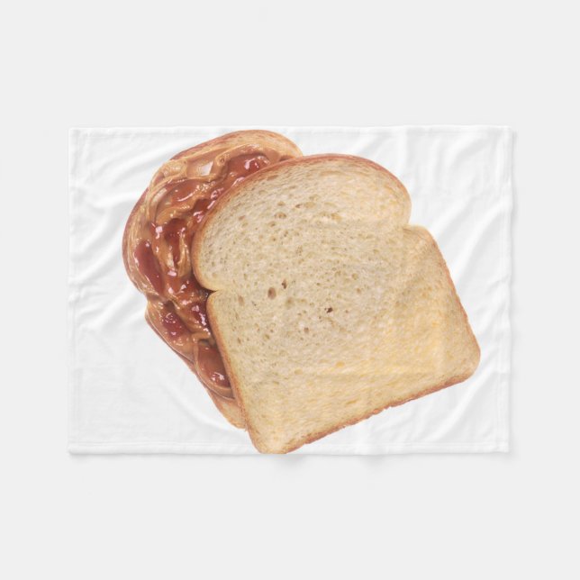 Peanut Butter and Jelly Sandwich Fleece Blanket (Front (Horizontal))