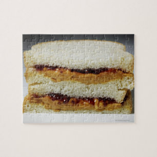 Peanut butter and jelly sandwich. jigsaw puzzle