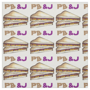 Peanut Butter and Jelly Sandwich PB&J Food Foodie Fabric