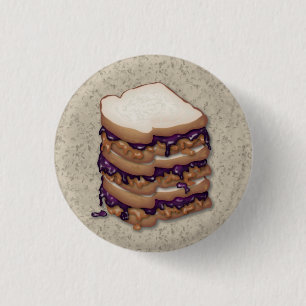 Peanut Butter and Jelly Sandwiches 1 Inch Round Button