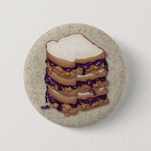 Peanut Butter and Jelly Sandwiches 2 Inch Round Button