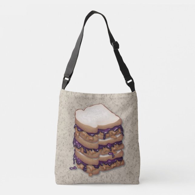 Peanut Butter and Jelly Sandwiches Crossbody Bag (Back)