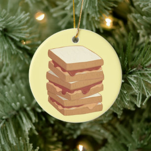 Peanut Butter and Jelly Sandwiches friends forever Ceramic Ornament