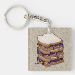 Peanut Butter and Jelly Sandwiches Keychain