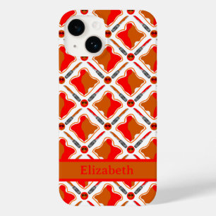 Peanut Butter and Strawberry Jam Pattern Name Case-Mate iPhone 14 Case