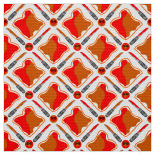 Peanut Butter and Strawberry Jam Seamless Patter Fabric