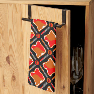 Peanut Butter and Strawberry Jam Seamless Patter Kitchen Towel